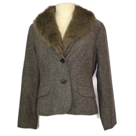 Norton McNaughton Jackets & Blazers - Norton McNaughton Tweed Jacket Detachable Collar 8